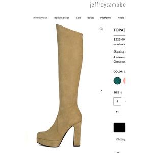 NWT JEFFREY CAMPBELL “TOPAZ” TALL SEXY BOOTS SIZE 11. $225 RT